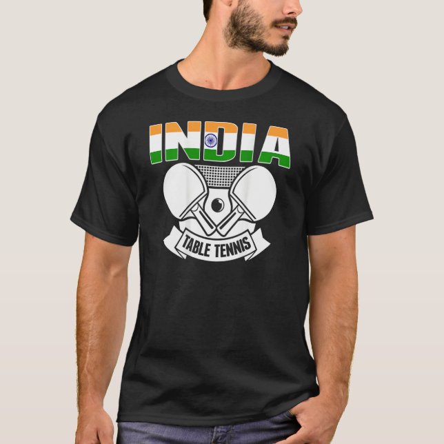 Camiseta India Table Tennis   Support Indian Ping Pong Team (Anverso)