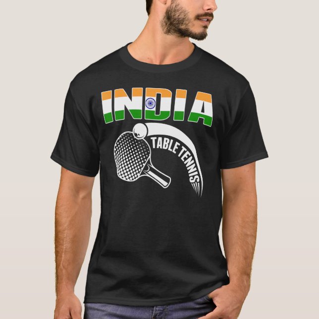 Camiseta India: Tenis de mesa apoya a Ping Pong Te (Anverso)