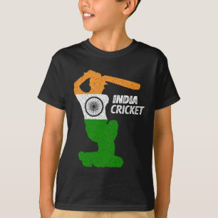 Camiseta India Tsman de críquet tiro límite con bandera ind