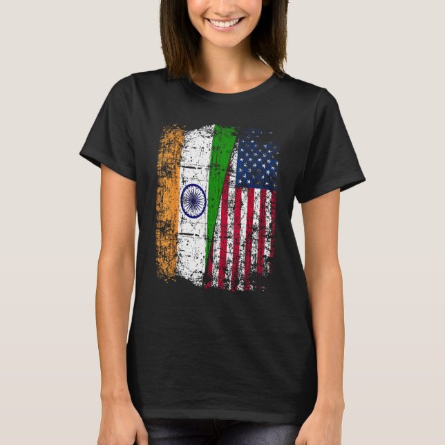 Camiseta India USA Flag - Indian American (Anverso)