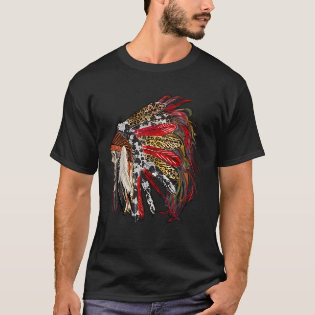 Camiseta Indian Feather Heate habla de los nativos occident (Anverso)