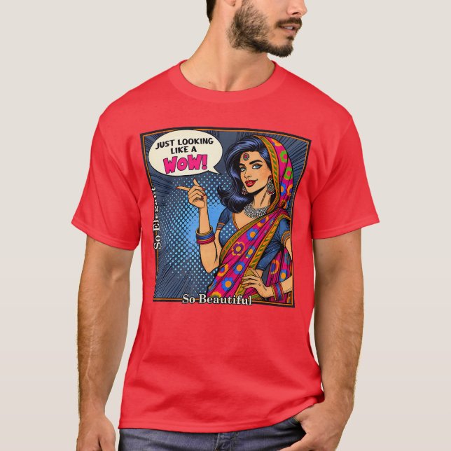 Camiseta Indian Meet Me in India Funny Just Looking Like A  (Anverso)