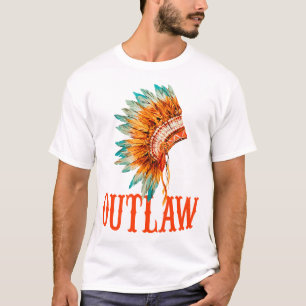 Camiseta Indian Outlaw Headdress Native American Co