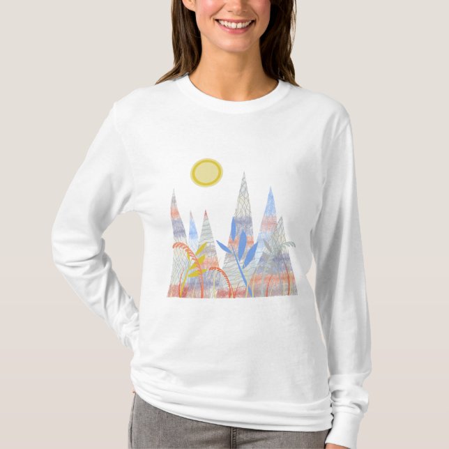 Camiseta “Indian verano Mountains” pastor de brazo de ser (Anverso)
