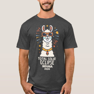 Camiseta Indiana 2024 Solar Eclipse with a cool Llama Scoop