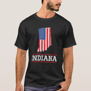 Camiseta Indiana Bandera de EE. UU. Silhouette Indiana Souv