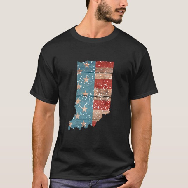 Camiseta Indiana Bandera Patriótica de los Estados Unidos p (Anverso)