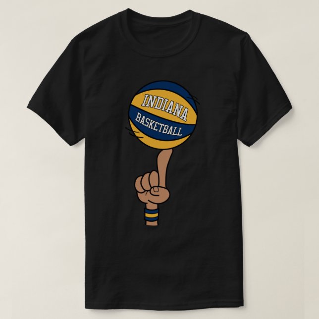 Camiseta Indiana Basketball Finger Spin (Diseño del anverso)