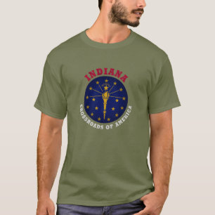CAMISETA INDIANA CRUZA LA BANDERA ESTATAL