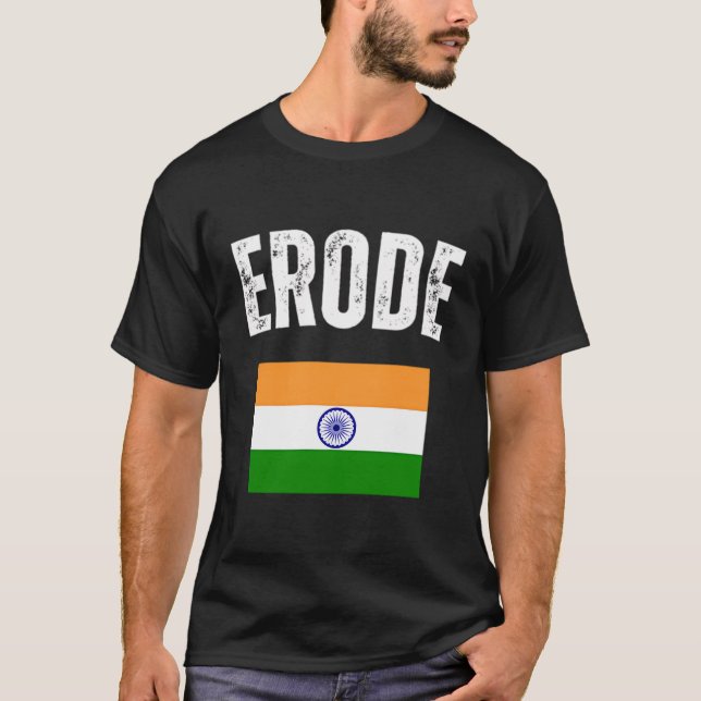 Camiseta Indiana de viaje Bandera de Erode India (Anverso)