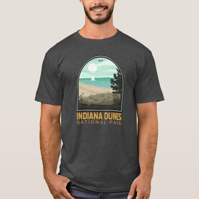 Camiseta Indiana Dunes National Park Vintage Emblem (Anverso)