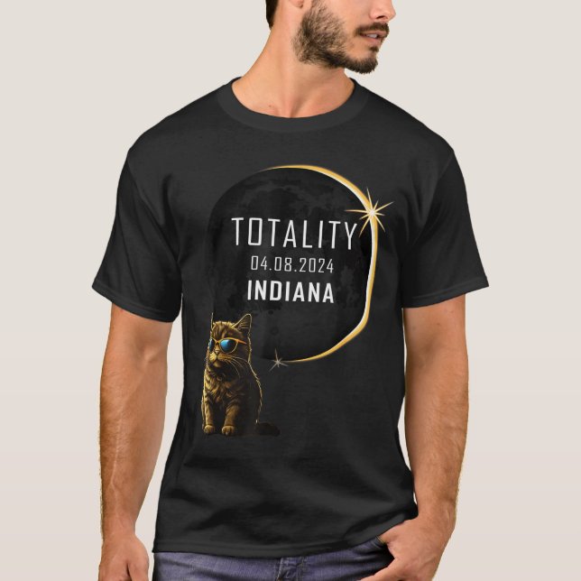 Camiseta Indiana Eclipse Solar Total Gato (Anverso)