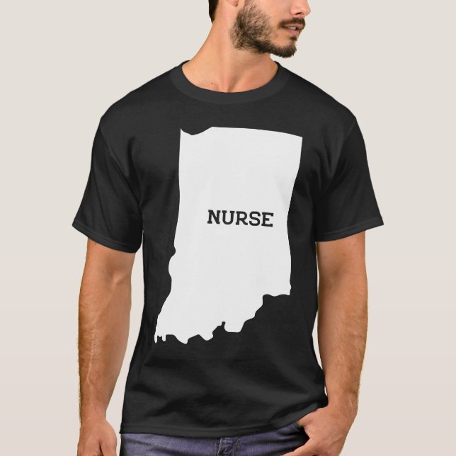 Camiseta Indiana Enfermera State RN CNA LPN Apreciación reg (Anverso)