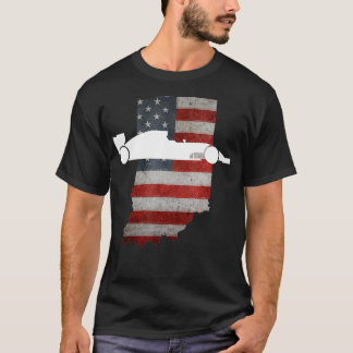 Camiseta Indiana Estado de bandera estadounidense con raza