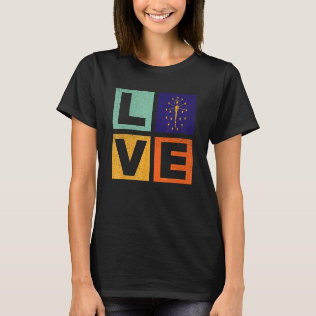 Camiseta Indiana Flag  Love Indiana (Anverso)