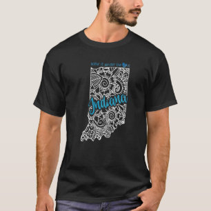 Camiseta Indiana Home State En Mandala Map Usa America U.P.