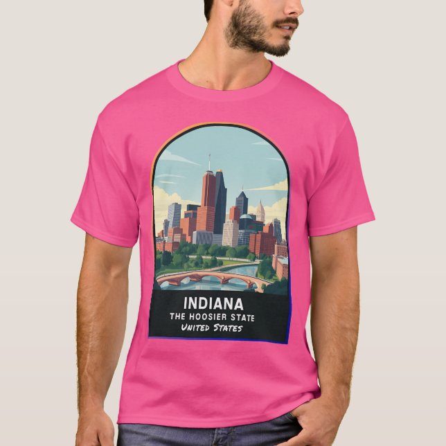 Camiseta Indiana (In) Estado De Los Estados Unidos De Améri (Anverso)