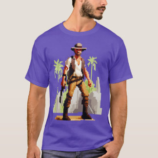 Camiseta Indiana Jones Pixel Art TShirt 1