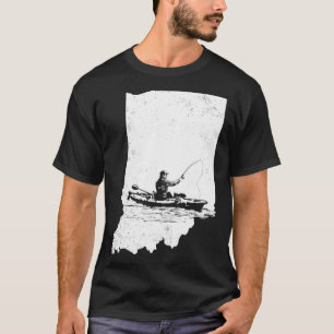 Camiseta Indiana Kayak Fisherman Kayaking Fishing Kayaker