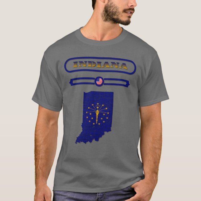 Camiseta INDIANA MAP INDIANA UNITED STATES SAMER BRASIL ret (Anverso)
