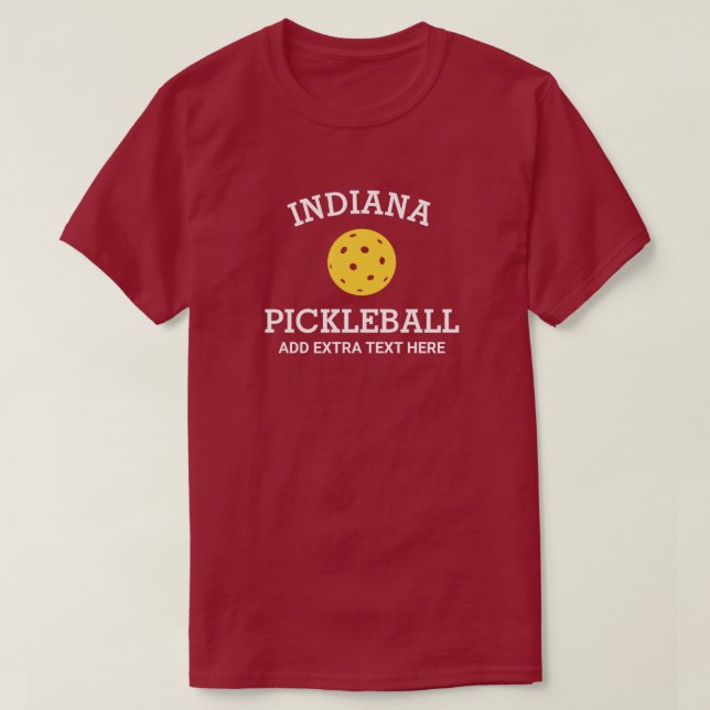 Camiseta Indiana Pickleball Añadir Personalizado del nombre (Diseño del anverso)