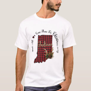 Camiseta Indiana Plaid All Vuelve A Casa Para Navidades