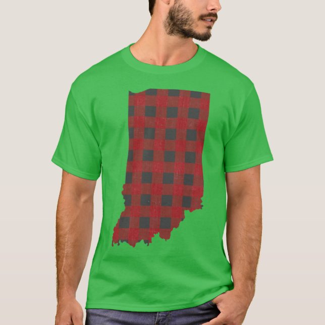 Camiseta Indiana Plaid in Red Oversized (Anverso)