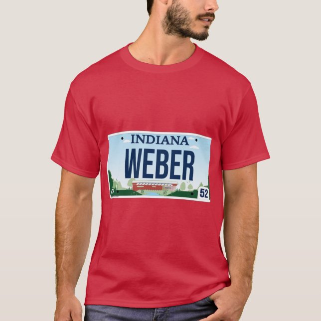 Camiseta Indiana State custom Weber vanity license plate (Anverso)