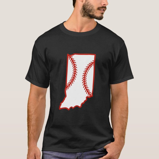 Camiseta Indiana State Outline Stitch (Anverso)