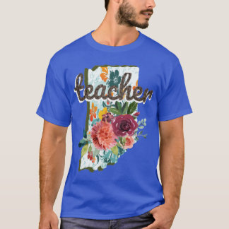 Camiseta Indiana Teacher Floral Watercolor sobredimensionad