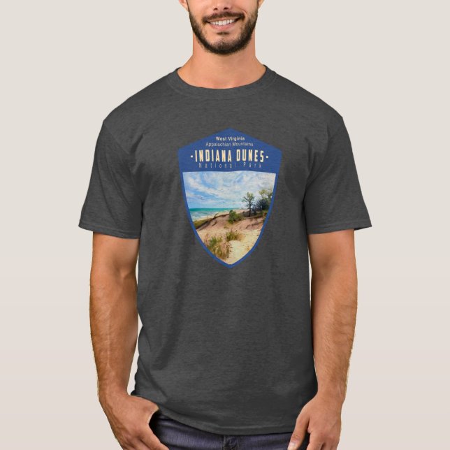 Camiseta Indiana Travel Badge Shape Indiana Dunes National  (Anverso)