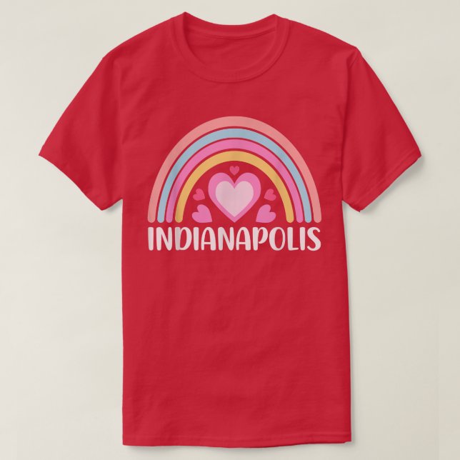 Camiseta Indianápolis Indiana para las mujeres Arcoiris (Diseño del anverso)