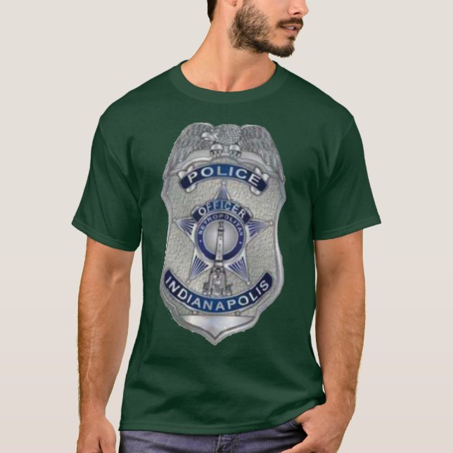 Camiseta Indianapolis Indiana Police Officer Badge Oversize (Anverso)