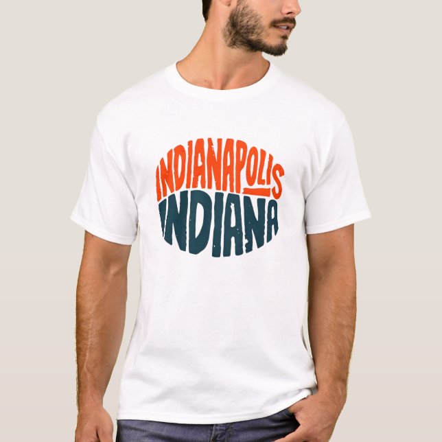 Camiseta Indianapolis Indiana Vintage Hand Lettering (Anverso)