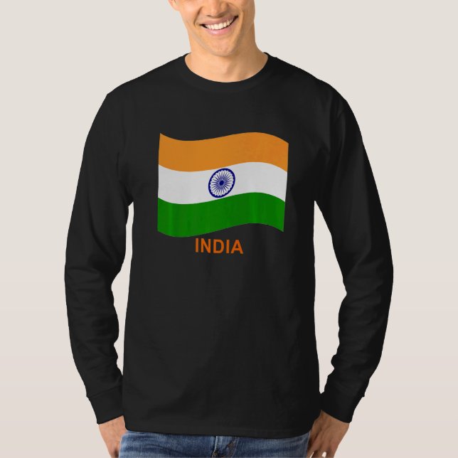 Camiseta India's Bharat Indian Waving Flag   (Anverso)