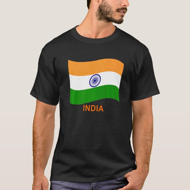 Camiseta India's Bharat Indian Waving Flag   (Anverso)