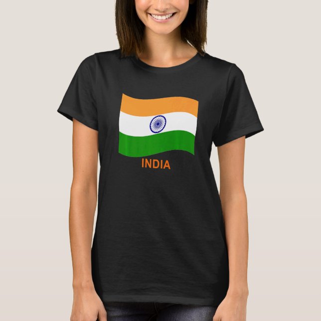 Camiseta India's Bharat Indian Waving Flag   (Anverso)