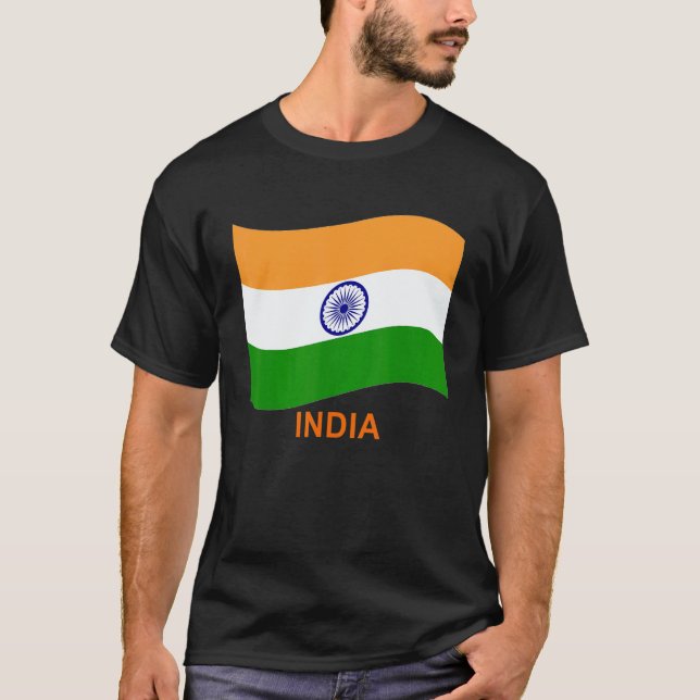 Camiseta India's Bharat Indian Waving Flag (Anverso)