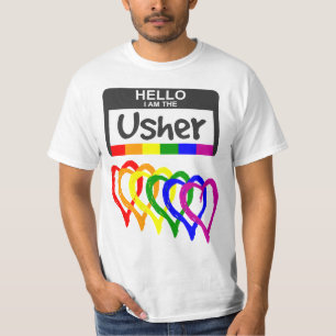 Camiseta Indicador Arcoiris Corazón Boda de distintivo de