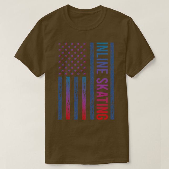 Camiseta Indicador de degradado Skater de patinaje en línea (Diseño del anverso)