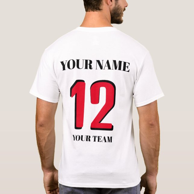 Camiseta Indicador de número de nombre personalizado (Reverso)