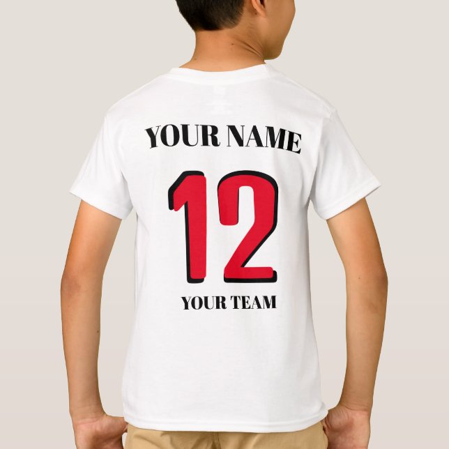 Camiseta Indicador de número de nombre personalizado (Reverso)