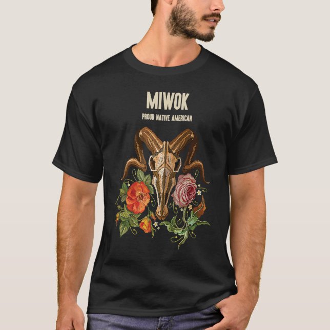 Camiseta Indígena de la tribu india norteamericana miwok BO (Anverso)