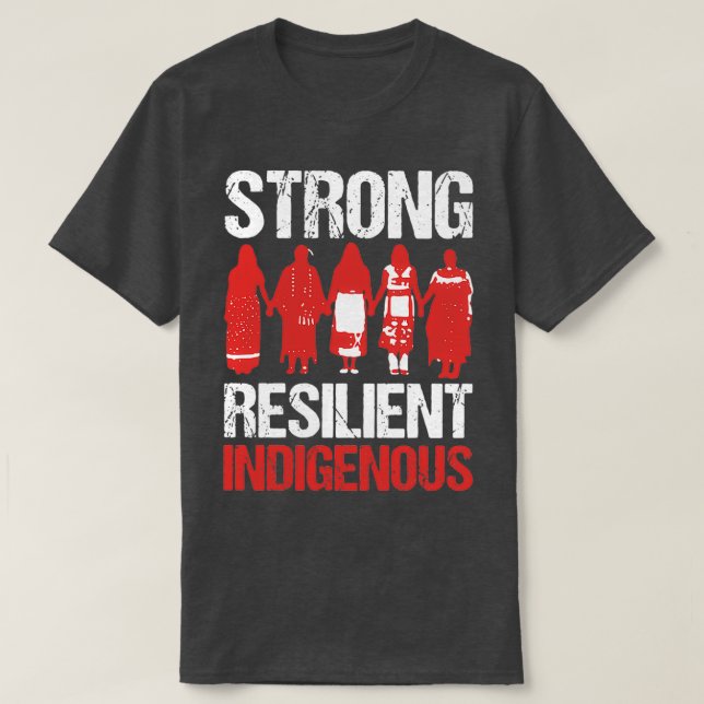 CAMISETA INDÍGENAS RESILIENTES NATIVAMENTE ESTADOUNIDENSES (Diseño del anverso)