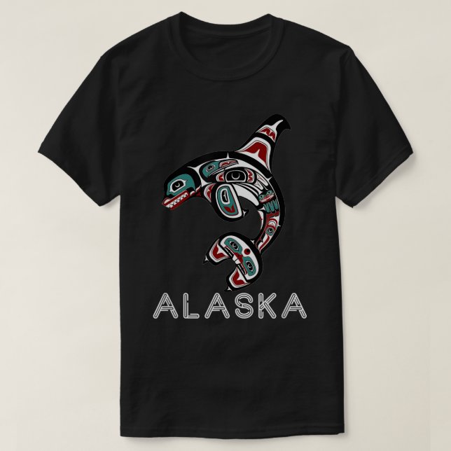 Camiseta Indigenous Orca Whale Alaska Native American Art S (Diseño del anverso)