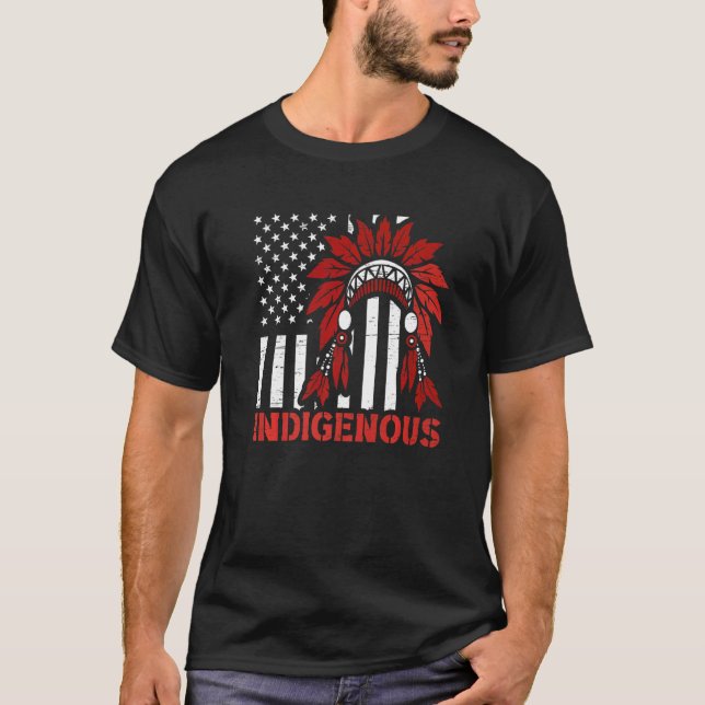 Camiseta Indigenous Peoples Day USA Flag (Anverso)
