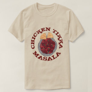 Camiseta Indio alimentario británico se lleva pollo Tikka M