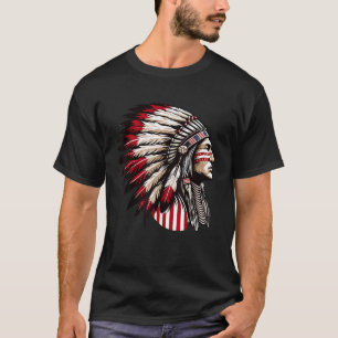 Camiseta Indio americano nativo, tocado de plumas Ancestros