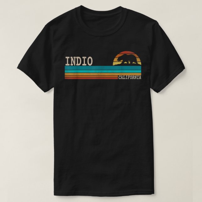 Camiseta Indio California State Bear Retro Sunset (Diseño del anverso)