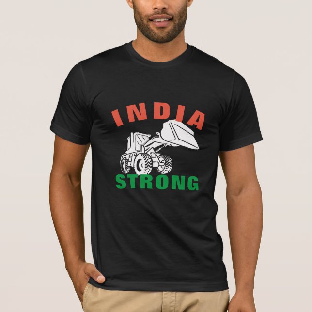 Camiseta Indio de Bulldozer con fuerza de orgullo patriótic (Anverso)